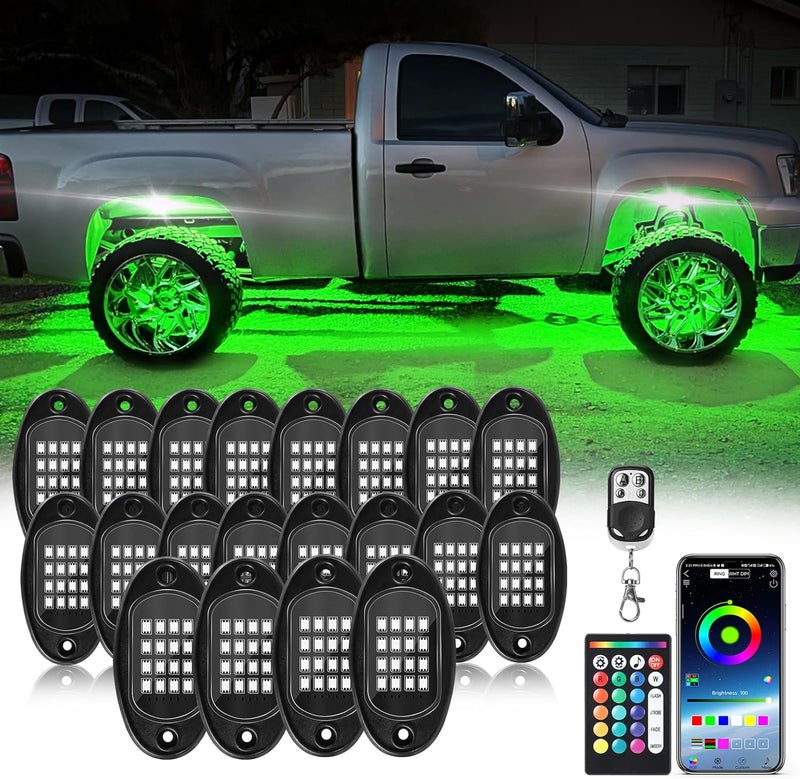 ZONECONA 20Pods RGB LED Rock Lights Kit with APP/RF Remote Control, Car Underglow Lights with Dual Zone Brake Multicolor Neon Underbody Light Waterproof 12V for Trucks Pickup Jeep SXS Golf Cart ATV UTV RZR - Image 1